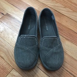 Gray slip on shoes